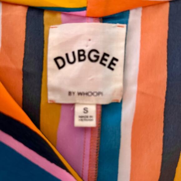 Dubgee by Whoopi Goldberg Colorful Stripe Sleeveless Shift Midi Dress Pockets, S - Picture 7 of 7
